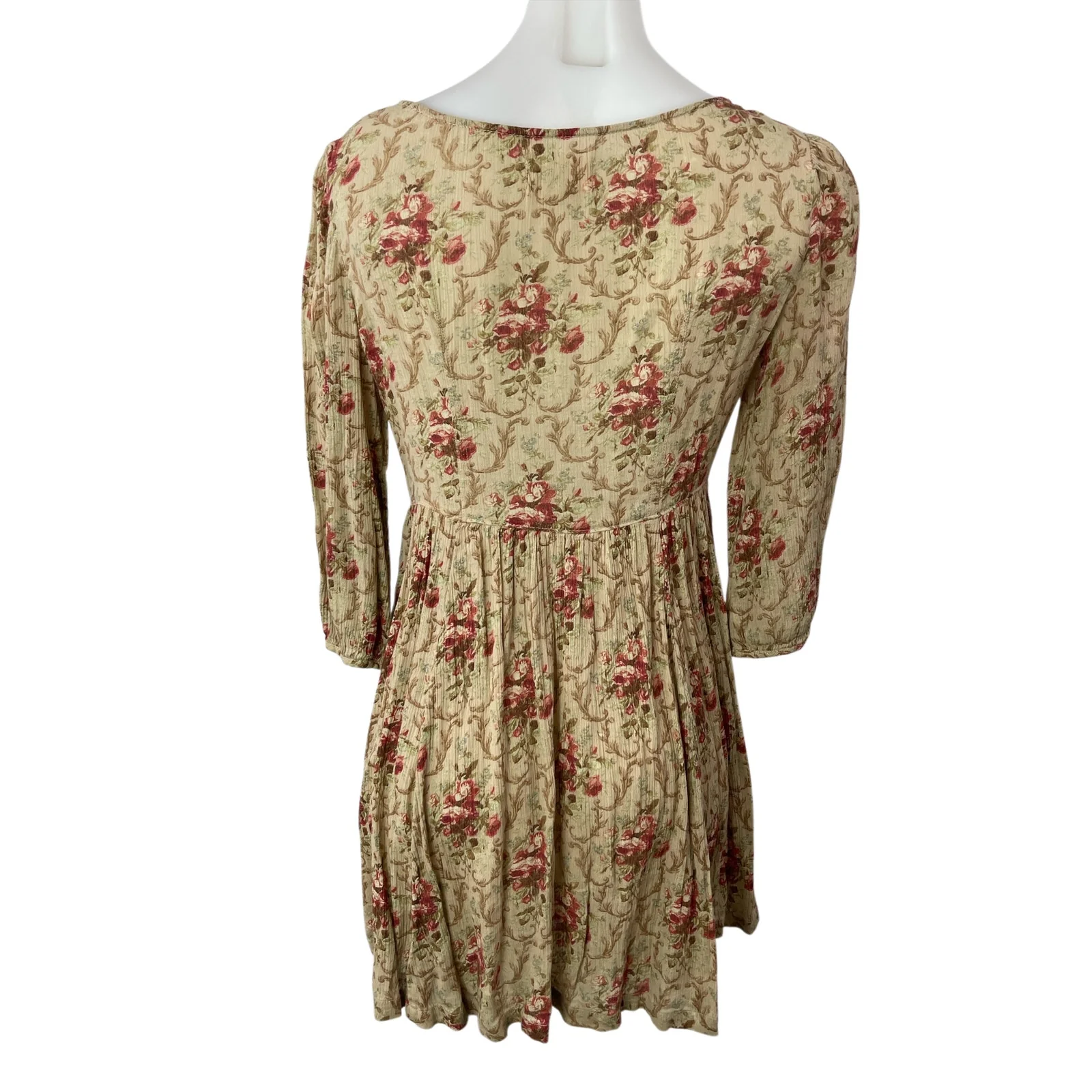 Ralph Lauren Denim & Supply Floral Pleated Long Sleeve Mini A-Line Dress Size XS - Image 3