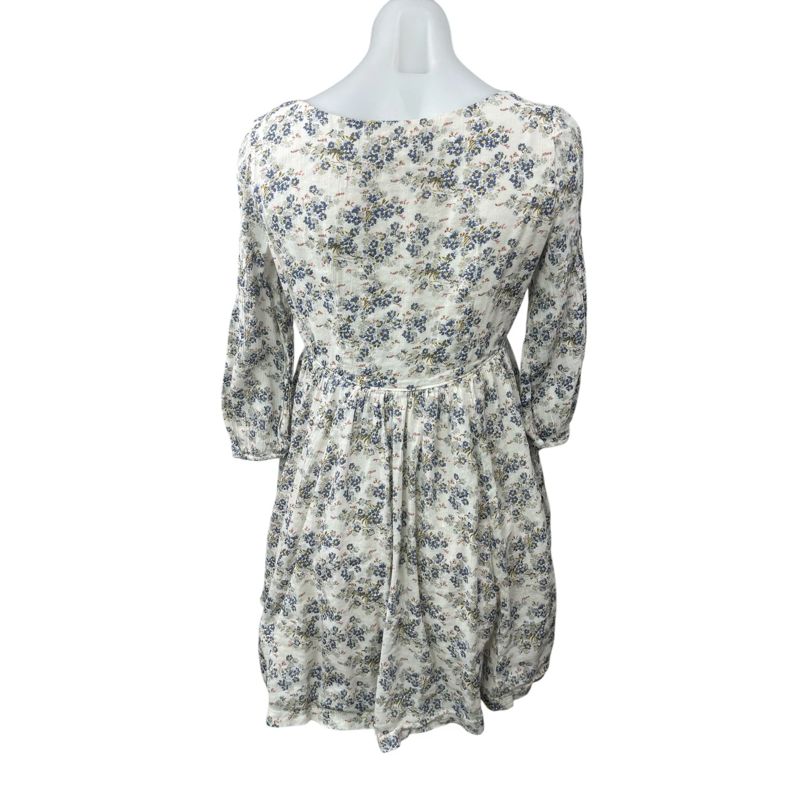 Ralph Lauren Denim & Supply White Floral Long Sleeve Babydoll Mini Dress Size XS - Image 2