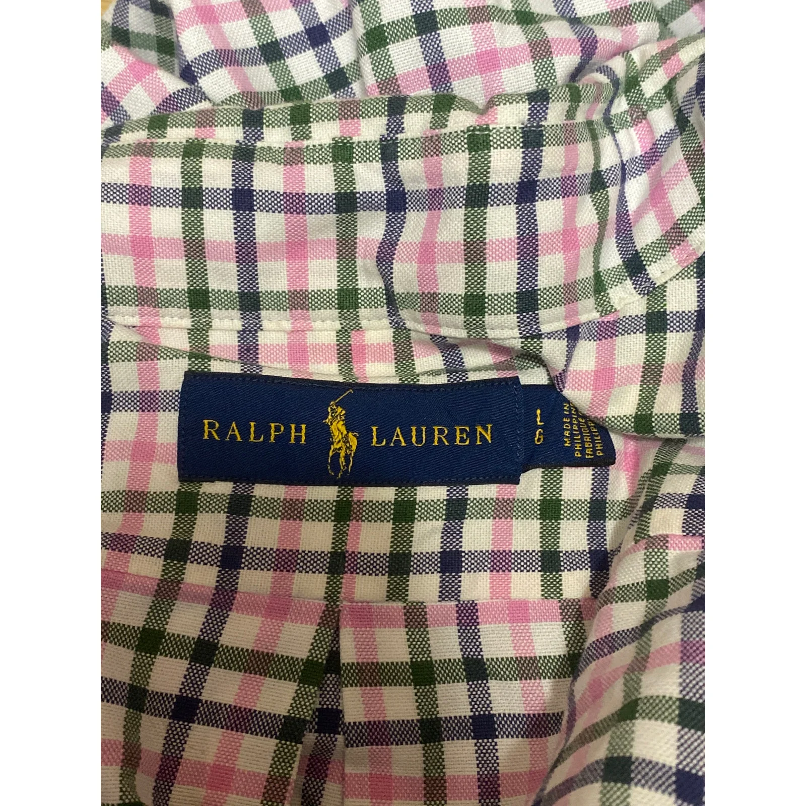 Ralph Lauren Men's Multicolor Plaid Long Sleeve Button Down Shirt Top Size L - Image 4