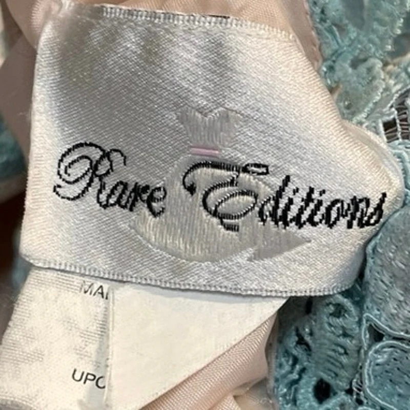 Rare Editions Girls Mint Green Floral Lace Sleeveless Fit & Flare Dress Size 8 - Image 5