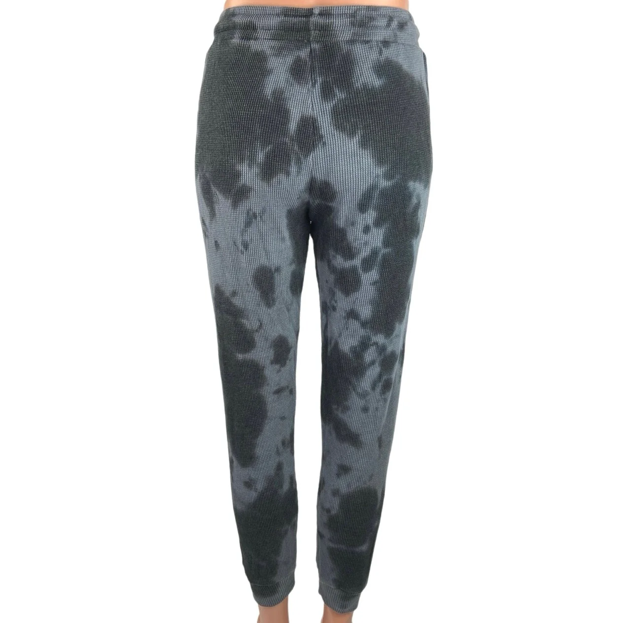 RD Style Gray Tie Dye Knitted Drawstring Pull On Crop Lounge Sweatpants Jogger S - Image 3