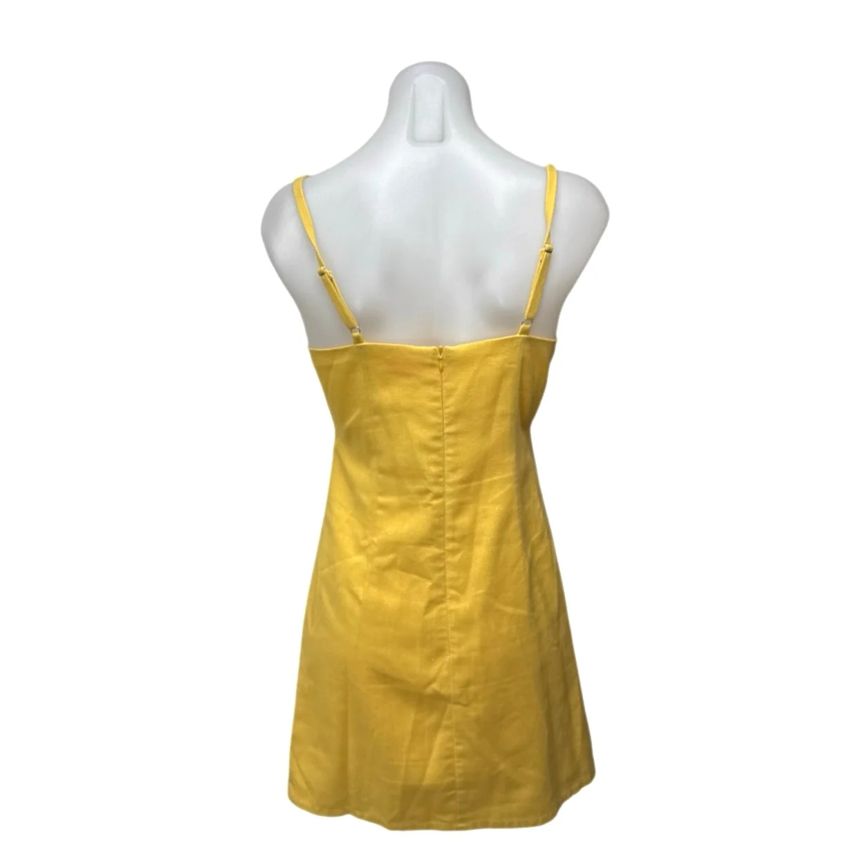 Re: Named Yellow Linen Sleeveless Front Tie Cami Skater A Line Mini Dress Size M - Image 2
