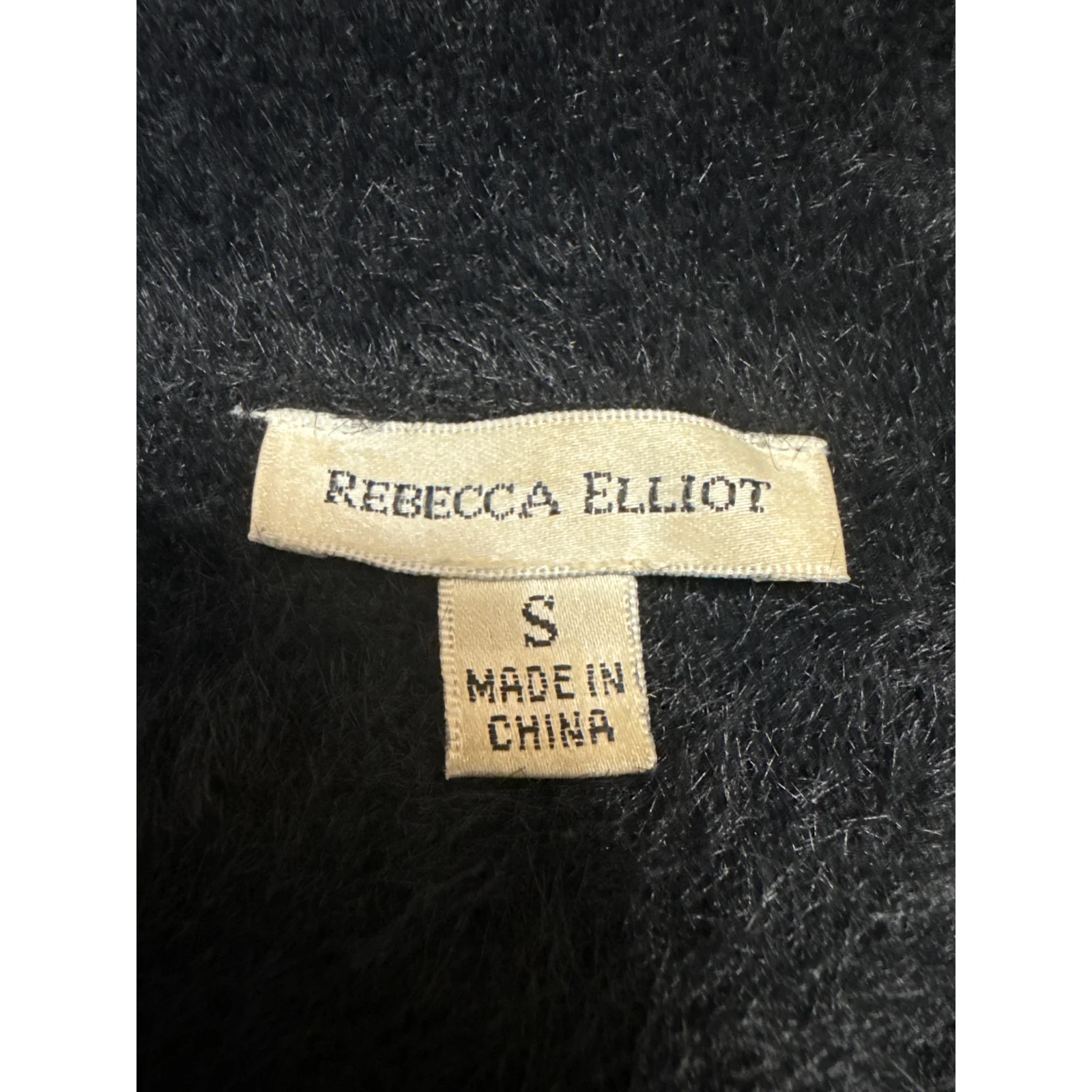 Rebecca Elliot Women's Black Faux Fur Long Sleeve Collar Trench Coat Jacket Sz S - Image 4
