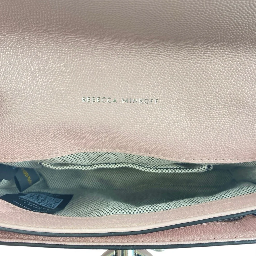 Rebecca Minkoff Jean Pink Silver Leather Chain Strap Ring Crossbody Bag Handbag - Image 5