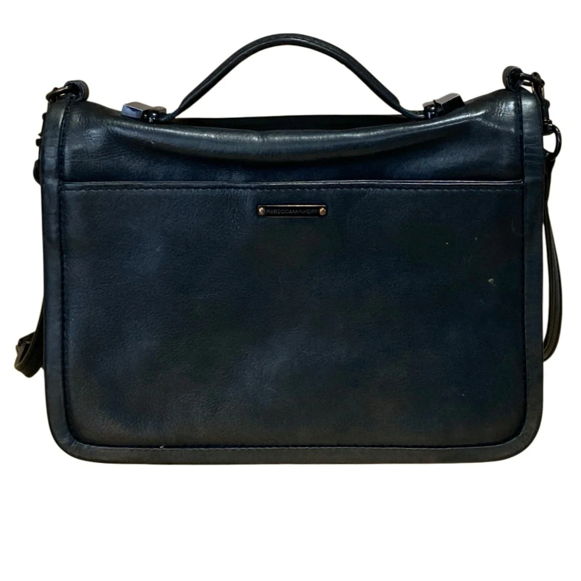 Rebecca Minkoff Mini MAC Black Crossbody Leather Adjustable Satchel Handbag OS - Image 4