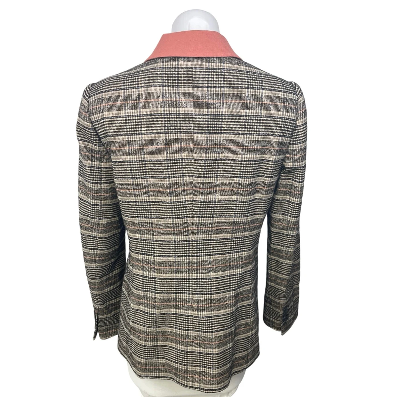 Rebecca Taylor Brown Wool Plaid Checkered Double Breasted Jacket Coat Blazer 8 - Image 2