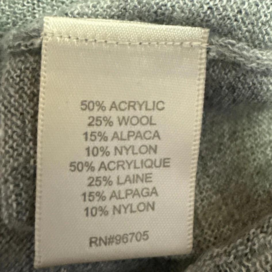 Rebecca Taylor Wool Gray Leopard Animal Print Button Up Cardigan Sweater Top S - Image 4