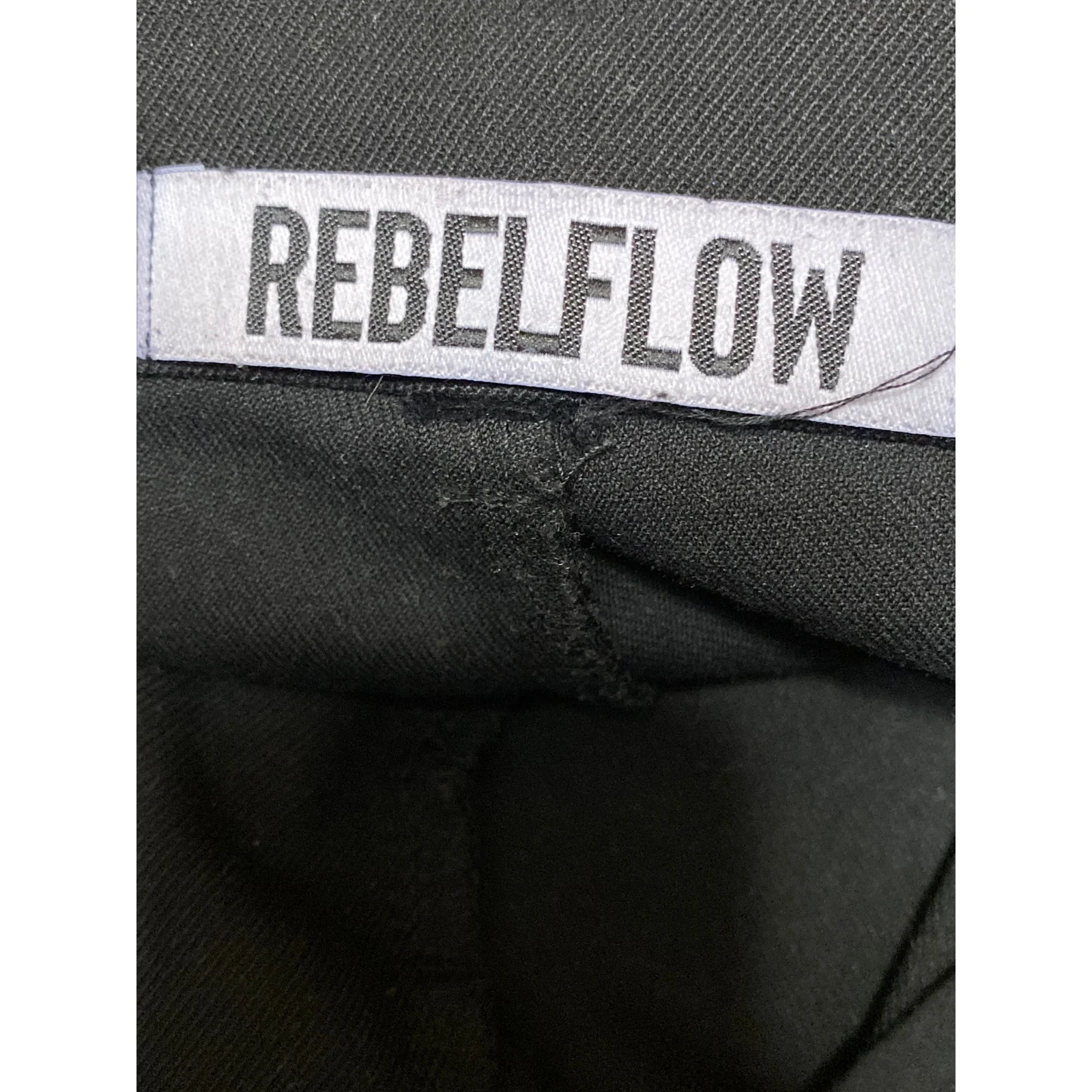 Rebelflow Women's Black High Rise Pleated Wide Leg Baggy Trousers Pants Size S - Image 5