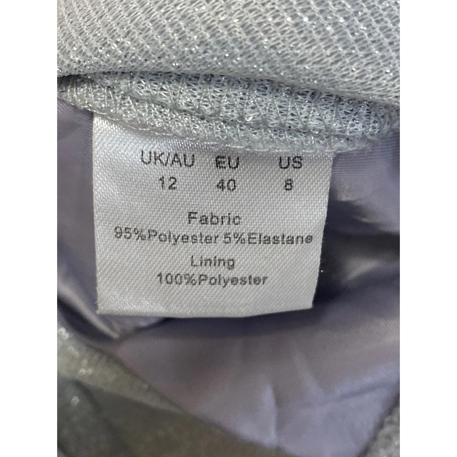 Rebellious Gray Silver Glitter Sparkly Shimmer Wide Leg Trousers Pants Size 8 - Image 6