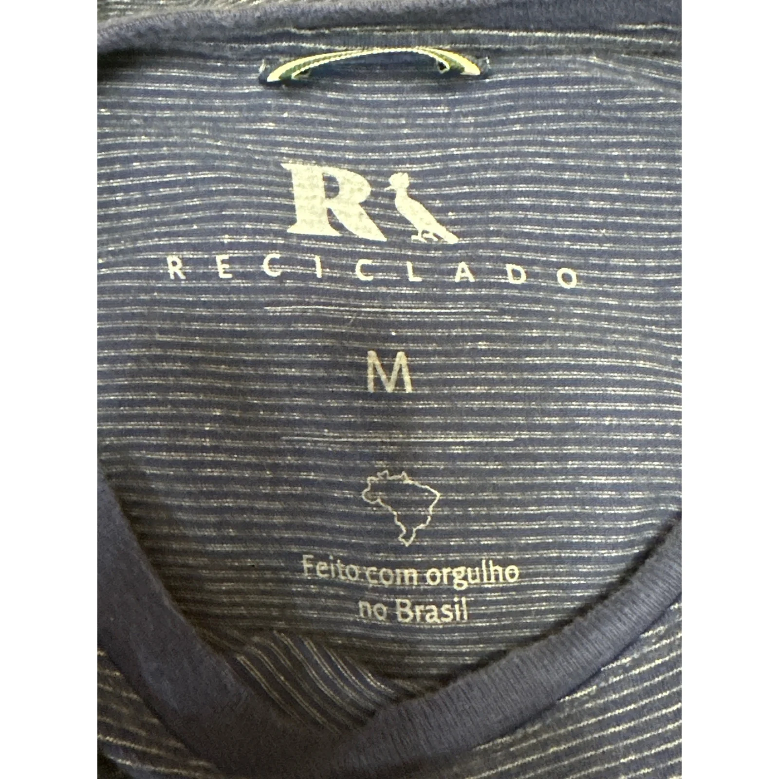 Reciclado Men's Blue Ombre Colorblock Short Sleeve Crew Neck Tee T-Shirt Top M - Image 3