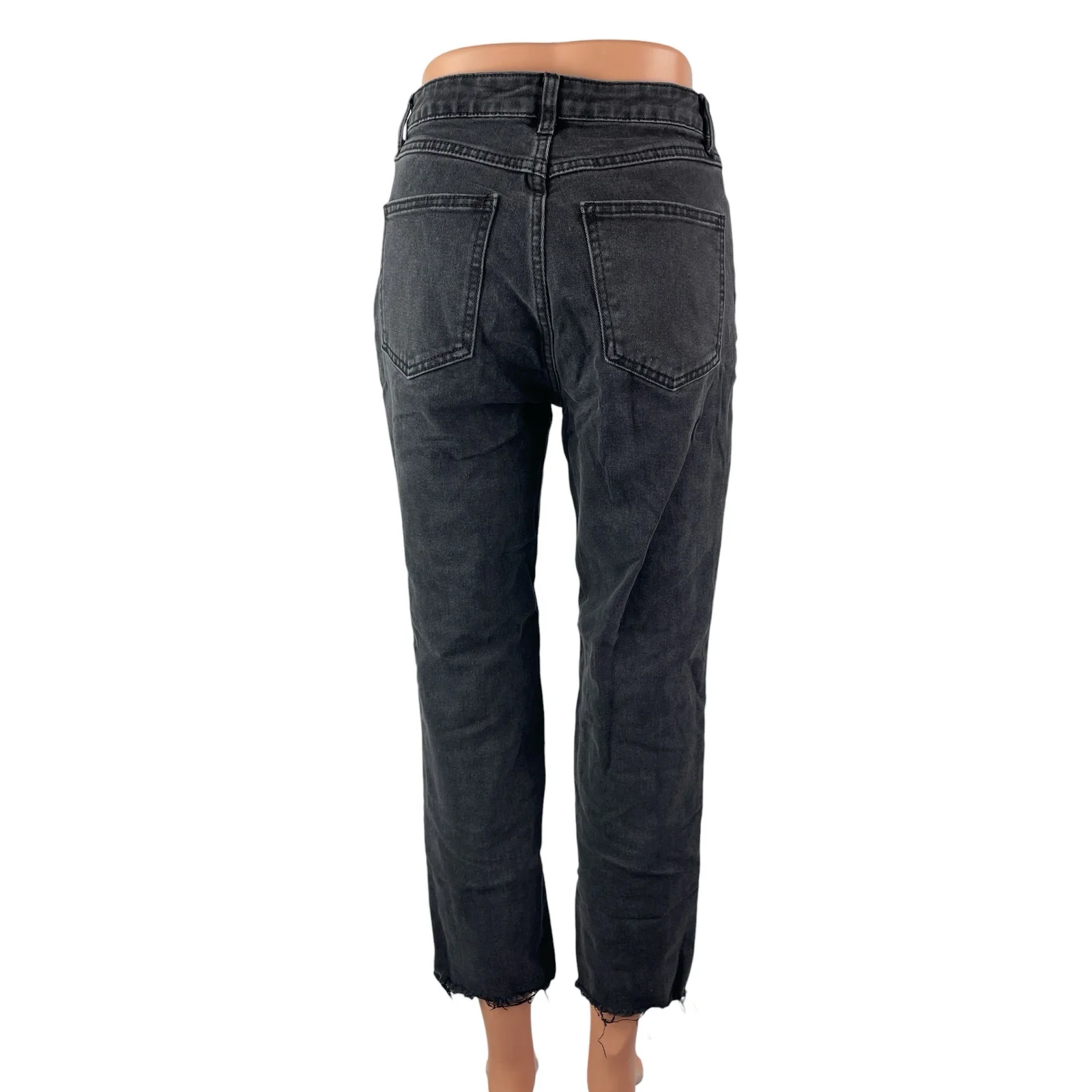 Redial Women's Black Washed High Waisted Mom Straight Leg Denim Jeans Size 6 - Image 4