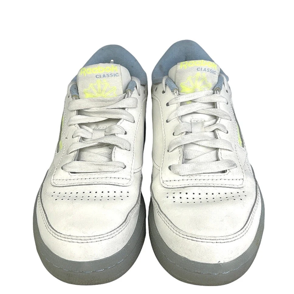 Reebok Classic Club C 85 Women's White Yellow Lace Up Low Top Sneakers Shoes 6 - Image 2