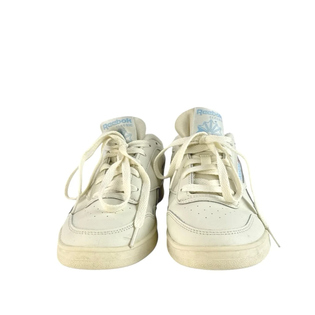 Reebok CLUB MEMT Women's Cream White Leather Lace Up Low Top Sneakers Shoes Sz 8 - Image 2