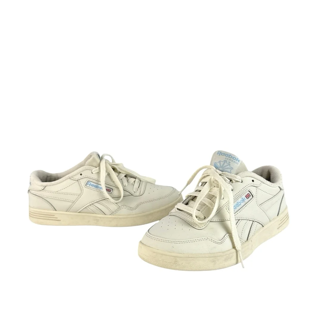 Reebok CLUB MEMT Women's Cream White Leather Lace Up Low Top Sneakers Shoes Sz 8 - Image 5