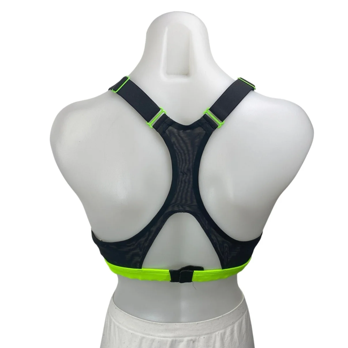 Reebok Neon Green Sleeveless Racerback Activewear Gym Sports Bra Crop Tank Top M - Image 2