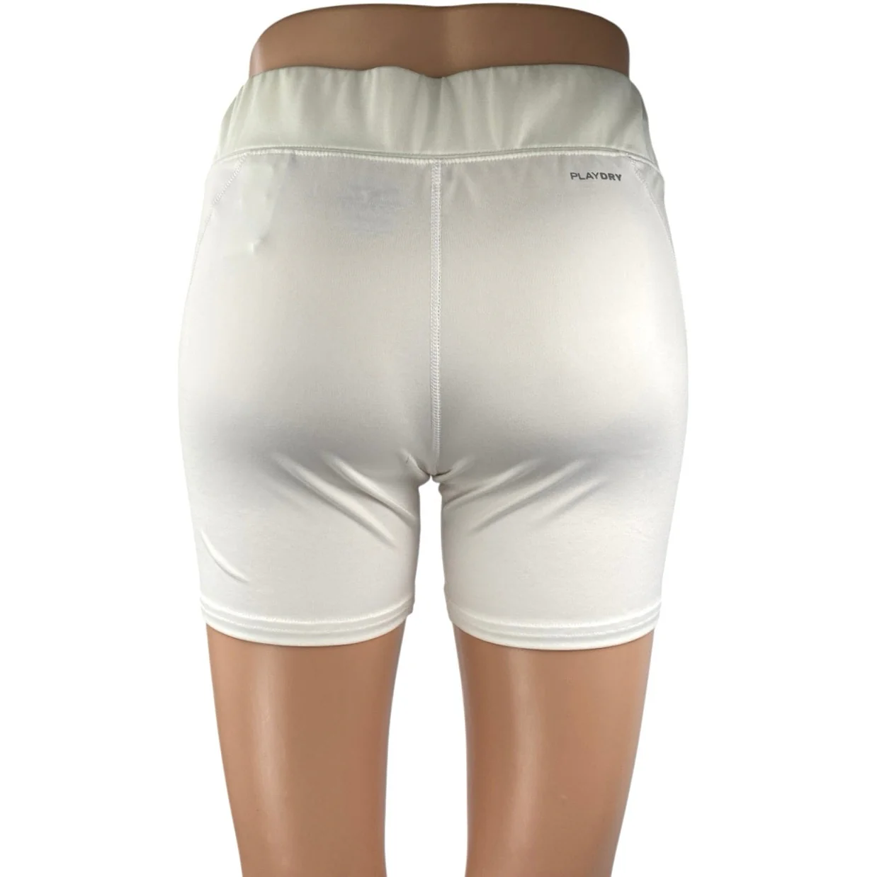 Reebok Women's White Pull On Mid Rise Yoga Workout Athletic Biker Shorts Size L - Image 3