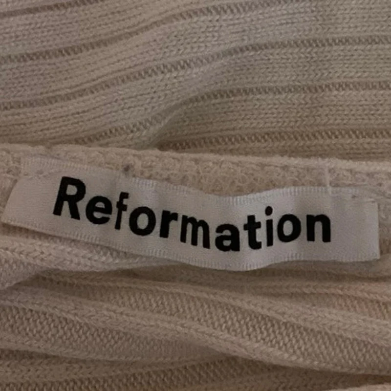 Reformation Cream V-Neck Wrapped Knit Long Sleeve Cardigan Sweater Size XS - Image 3