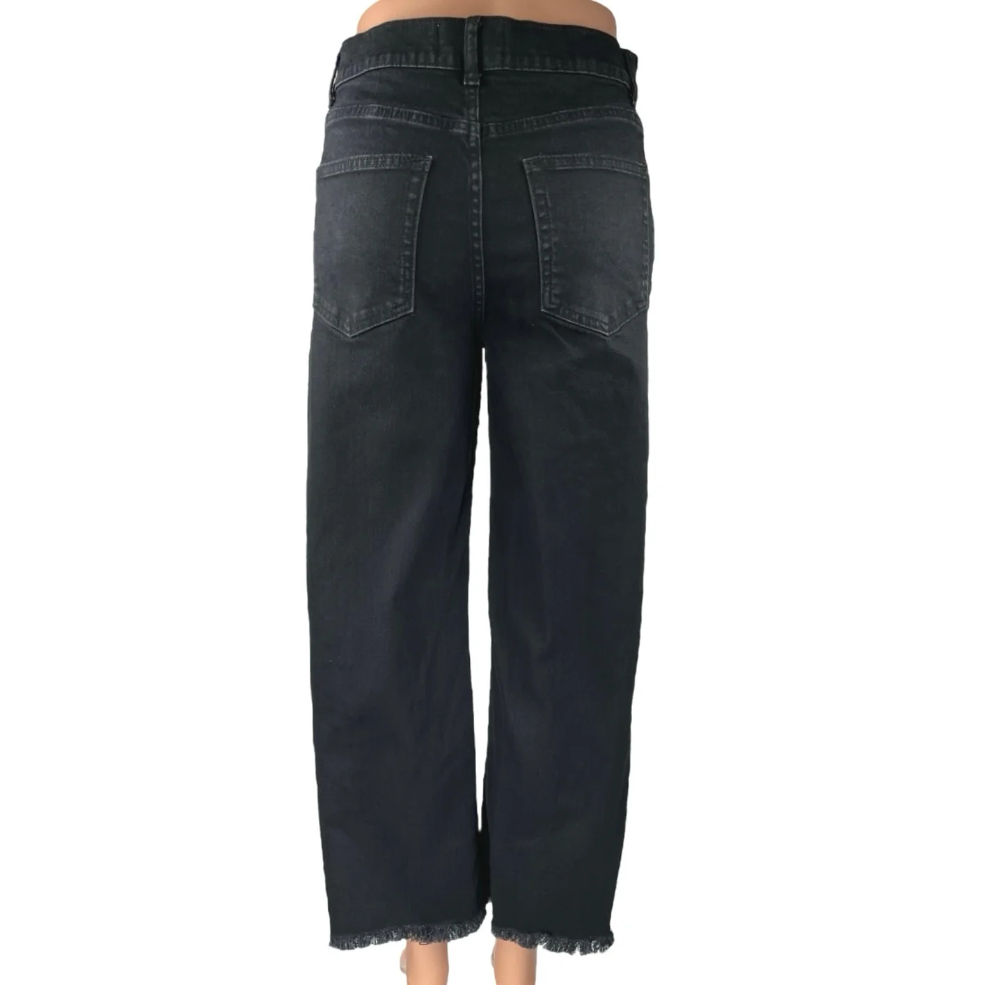 Reformation Jeans Emma High Rise Black Baggy Wide Leg Crop Denim Jeans Size 28 - Image 3