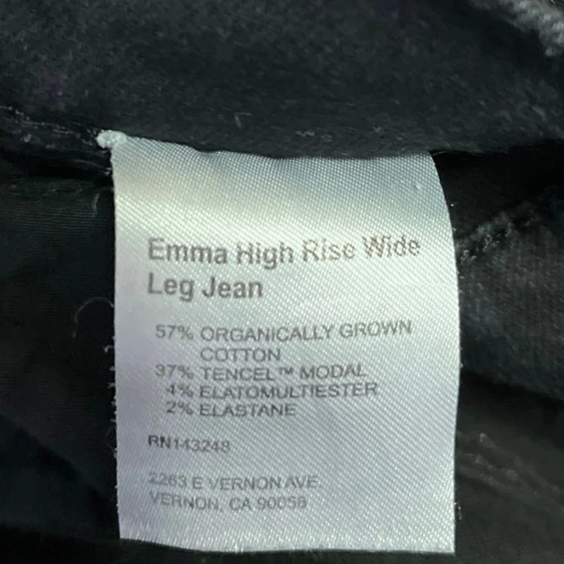 Reformation Jeans Emma High Rise Black Baggy Wide Leg Crop Denim Jeans Size 28 - Image 5