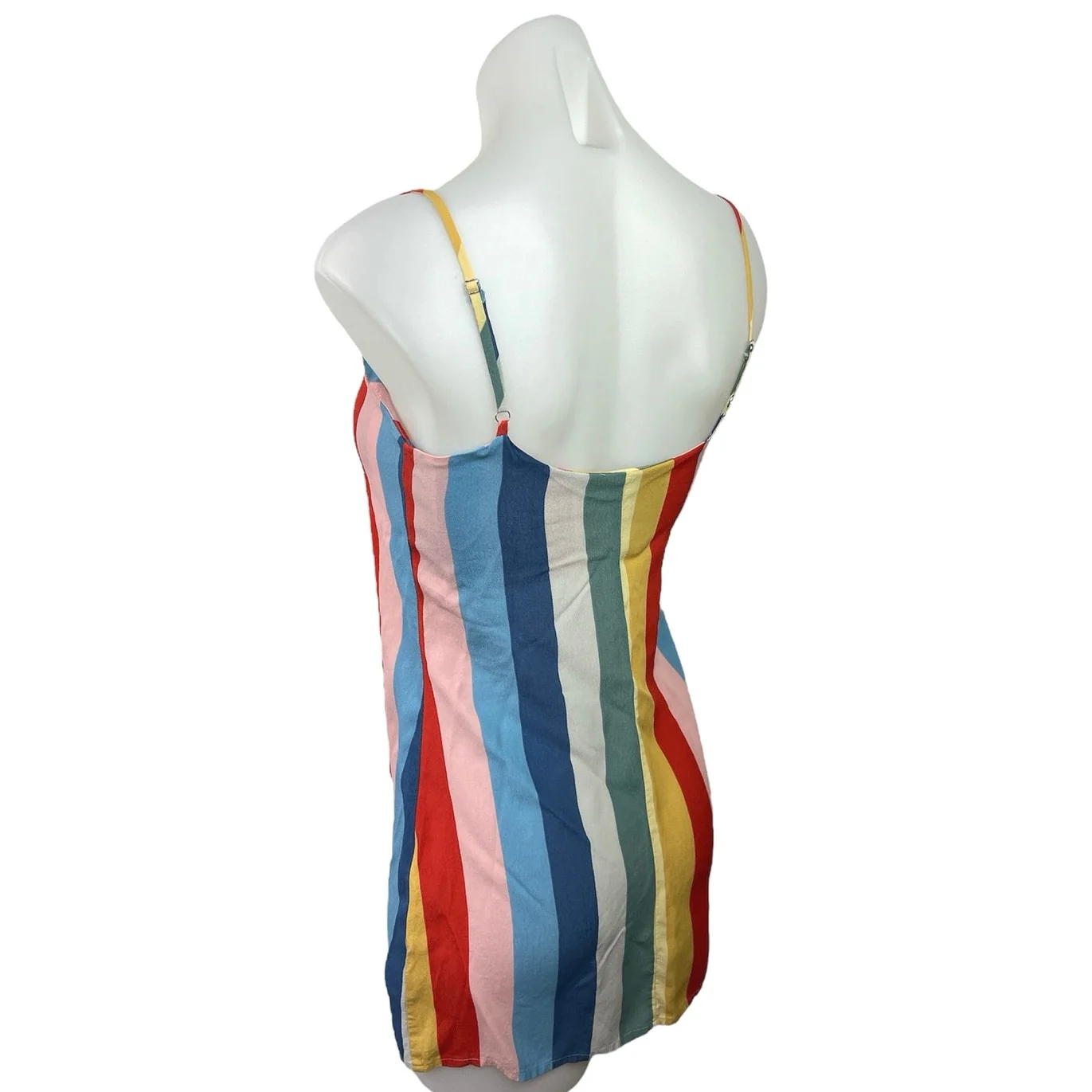 Reformation Jeans Rainbow Striped Adjustable Spaghetti Strap Tank Dress Size 0 - Image 2