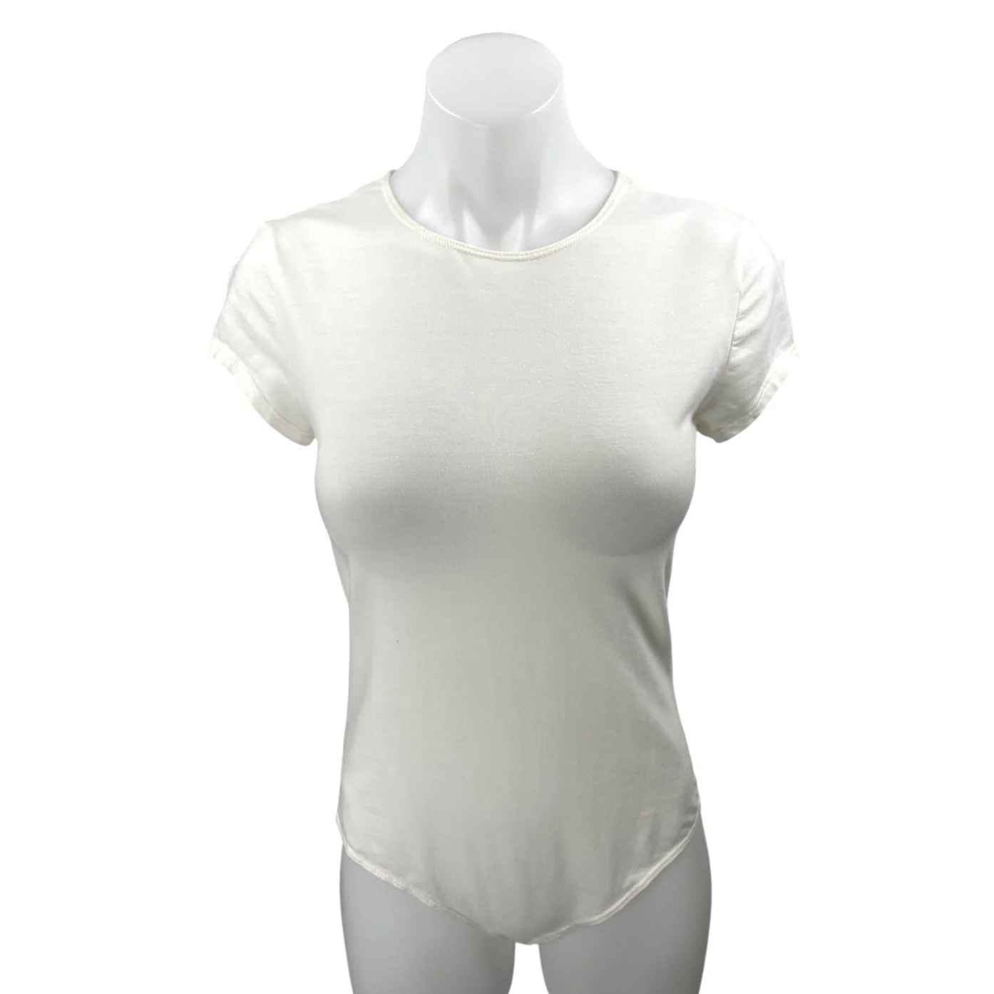 Reformation Jeans Raquel White Short Sleeve Tee T Shirt Bodysuit Top Size M