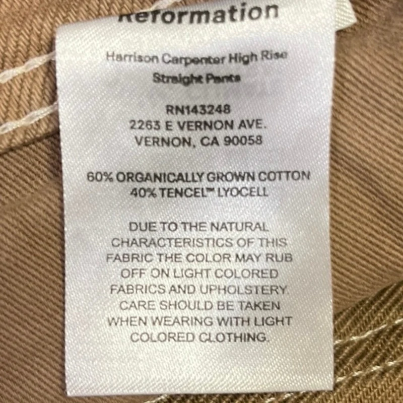 Reformation Khaki Tan High Rise Ankle Denim Stretch Wide Leg Jeans Size 29 - Image 5