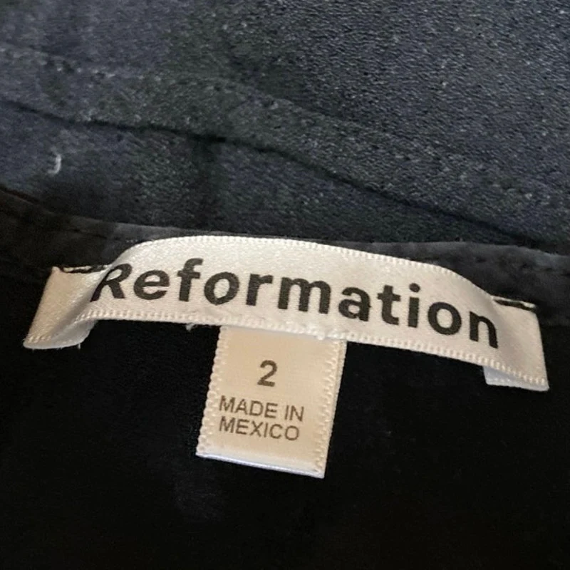 Reformation Margot Women's Black Side Slit High Waisted A Line Mini Skirt Size 2 - Image 4