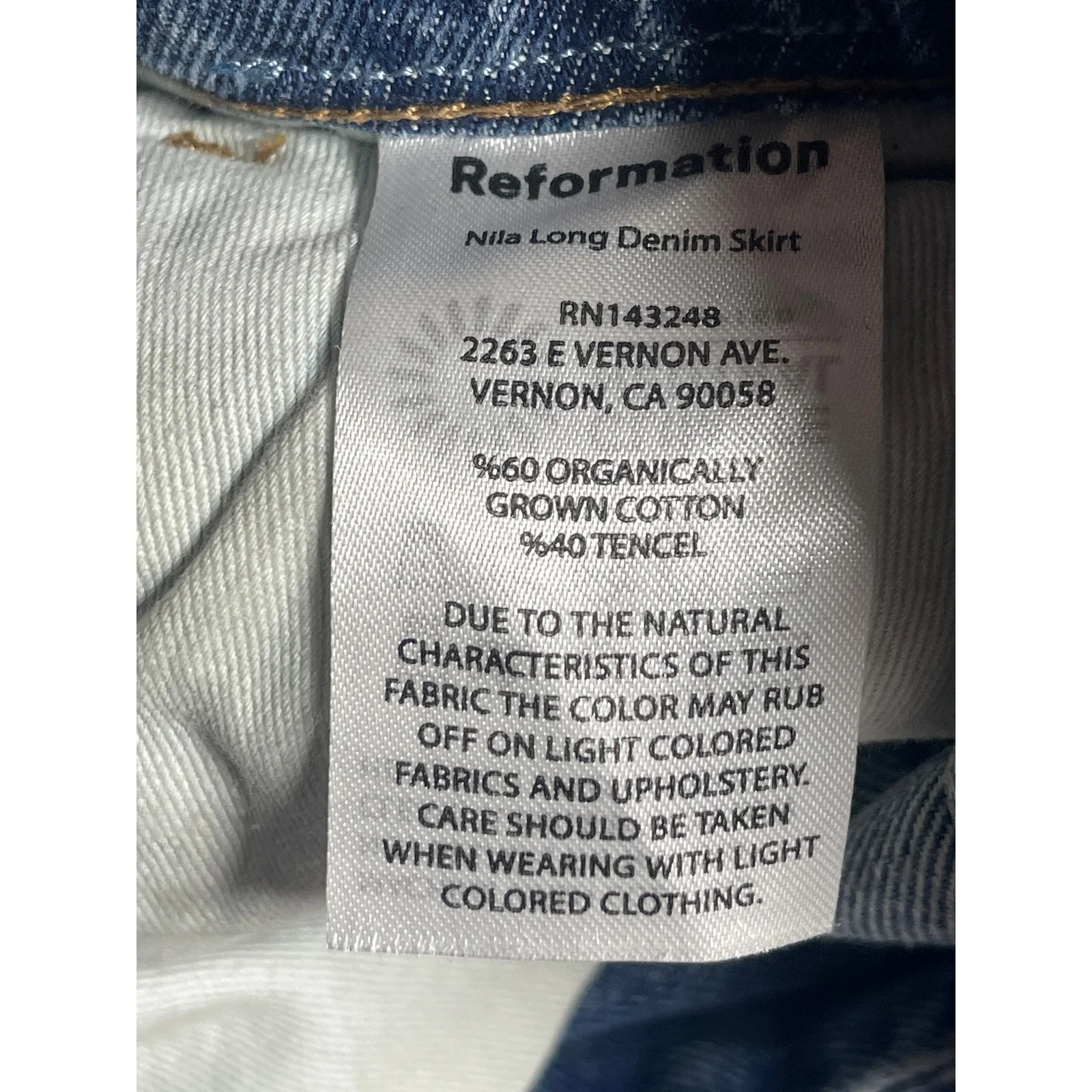 Reformation Nila Blue Front Slit High Waisted Midi Pencil Denim Jeans Skirt 29 - Image 4
