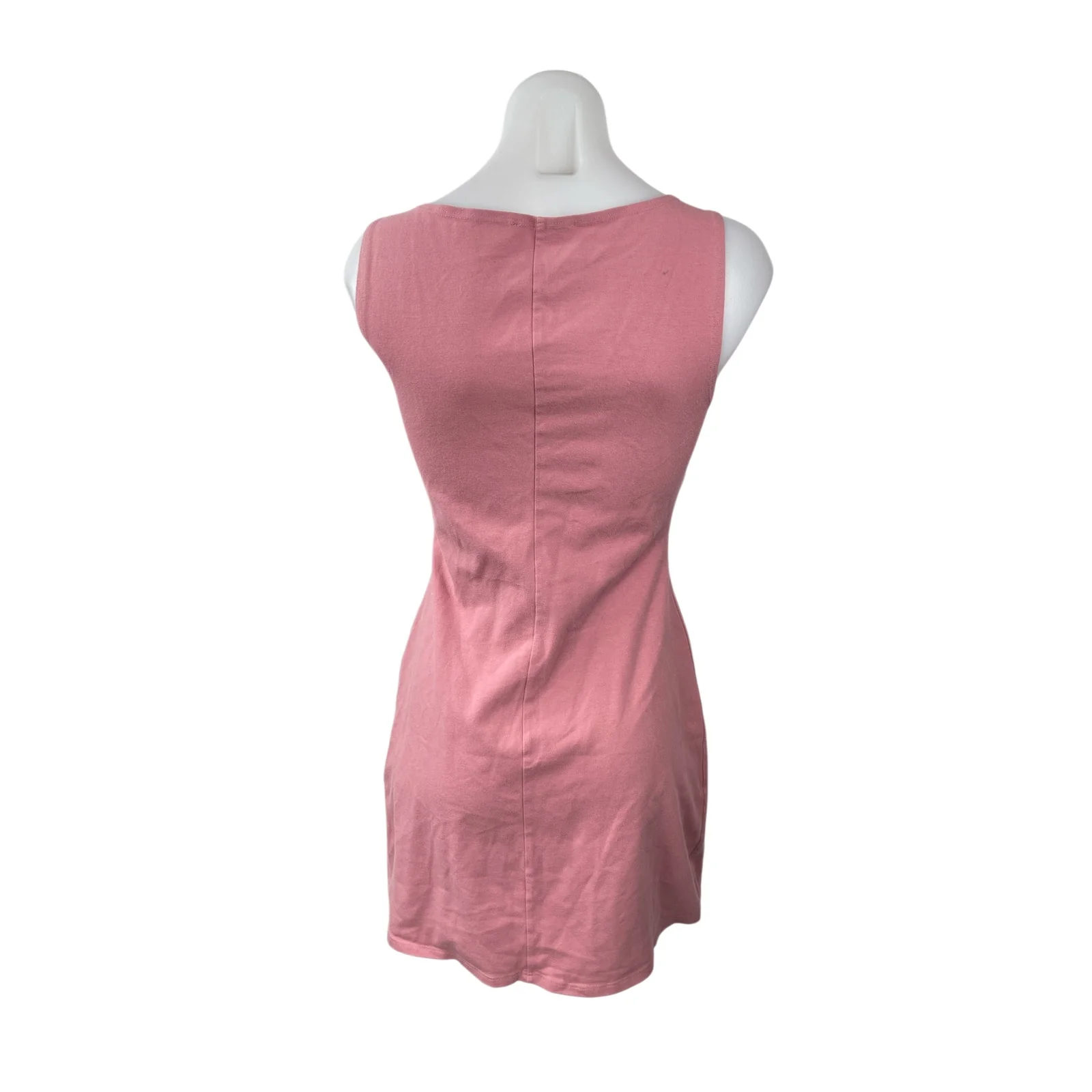 Reformation Pink Sleeveless Boat Neck Stretch Casual Flare A Line Mini Dress S - Image 3