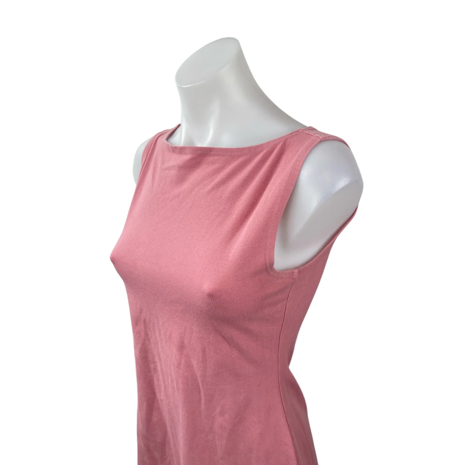 Reformation Pink Sleeveless Boat Neck Stretch Casual Flare A Line Mini Dress S - Image 4