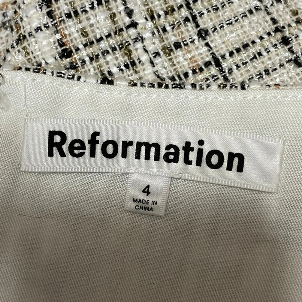 Reformation Plaid Check Zuri Crop Top Veranda Mini Flare A-Line Skirt Set Sz 2/4 - Image 6