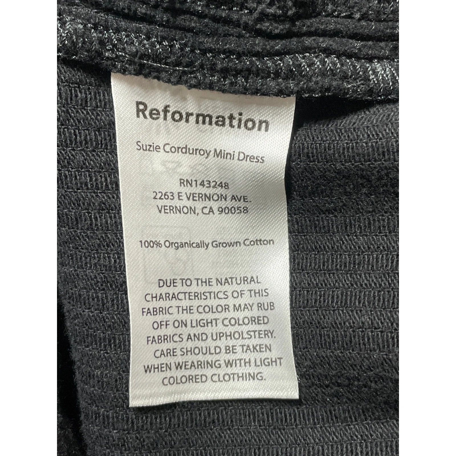Reformation Suzie Black Corduroy Full Zip Sleeveless Belted A Line Mini Dress 8 - Image 6