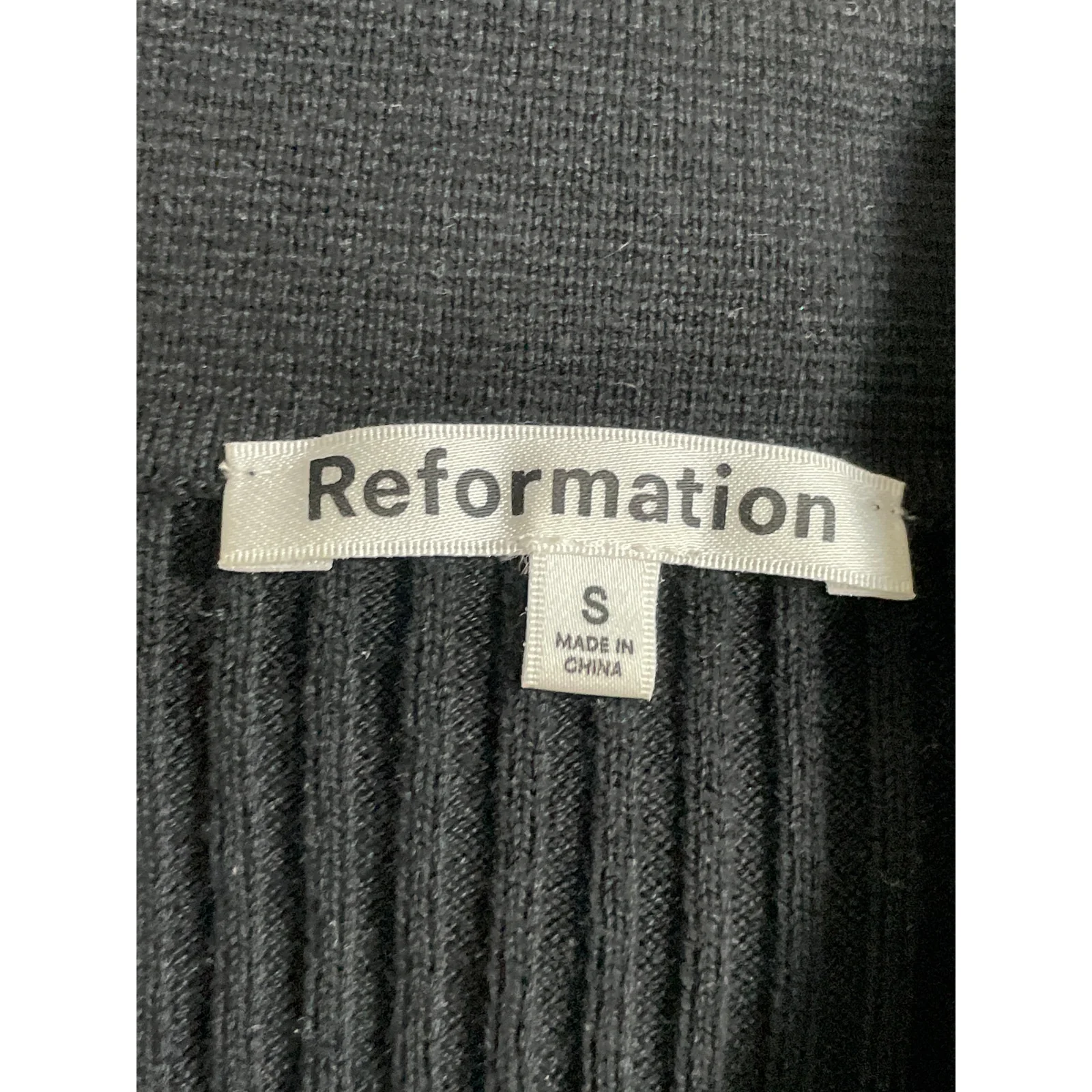 Reformation Valentina Ribbed Knit Long Sleeve Button Up Cardigan Sweater Top S - Image 5