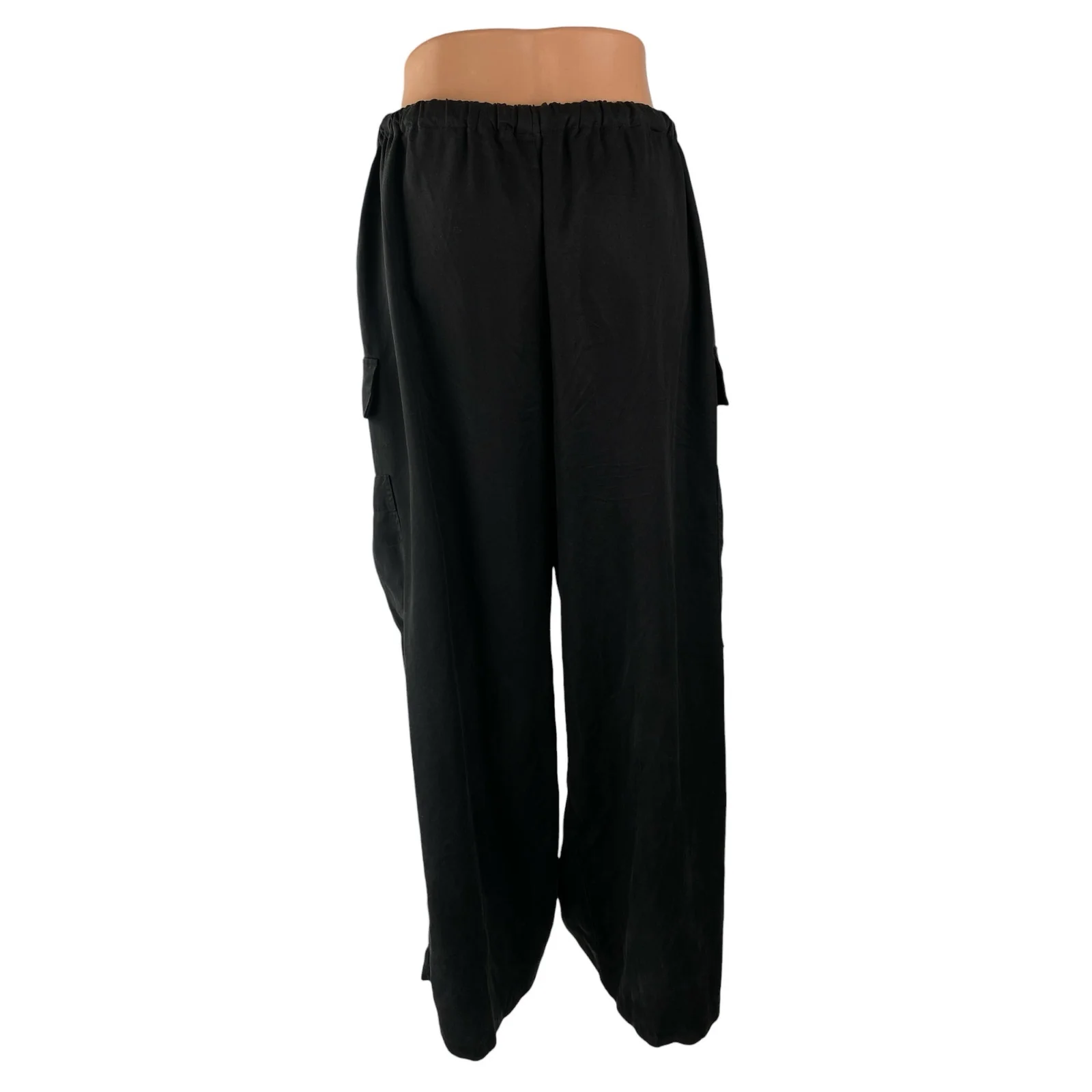 Reformation Women's Black Loose Parachute Baggy Trousers Utility Cargo Pants M - Image 4
