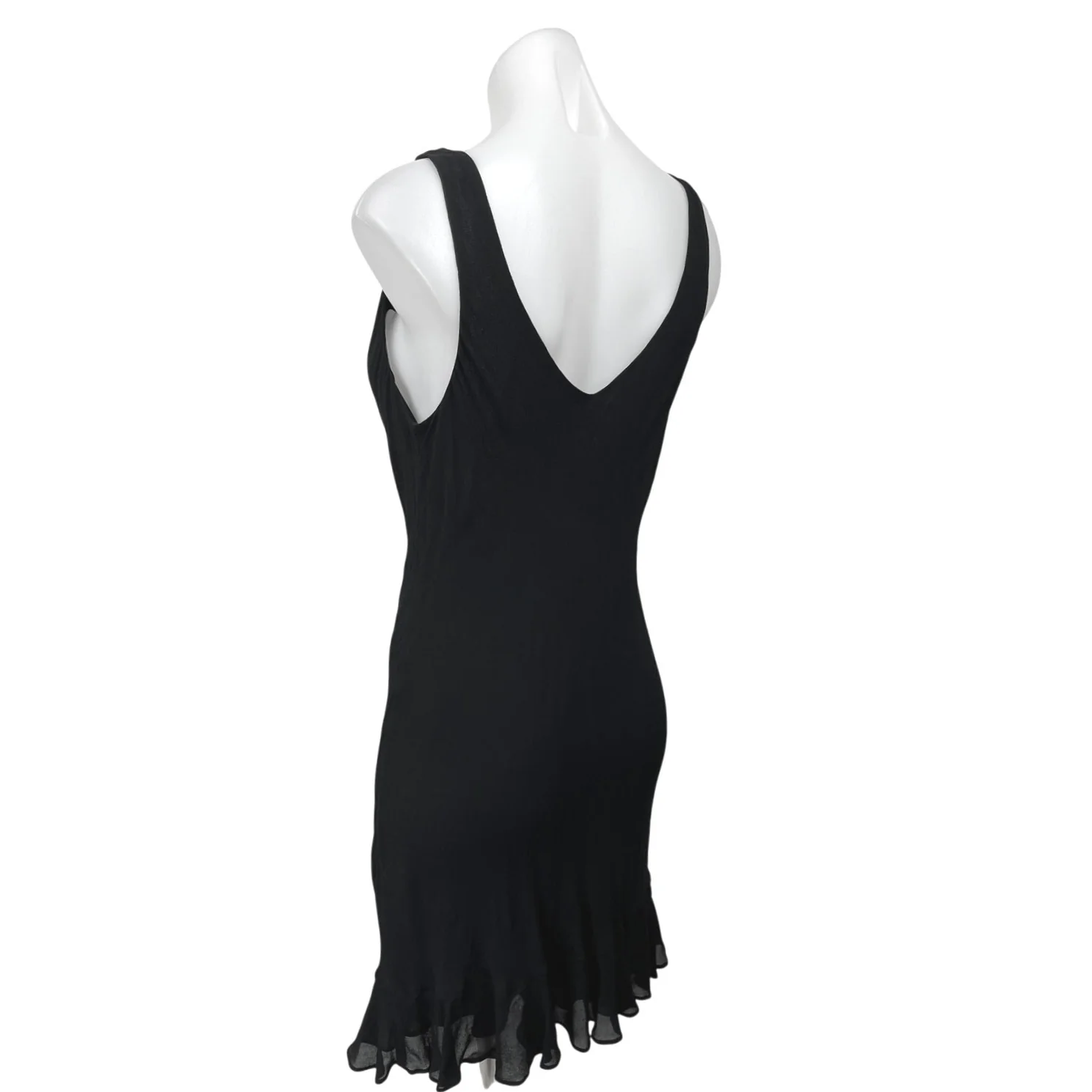 Reformation Rudie Black Sleeveless Cowl Neck Ruffle Hem Mini A-line Dress 10 - Image 2