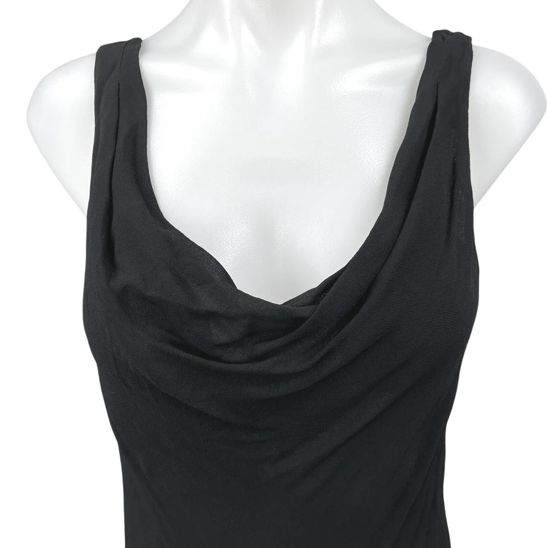 Reformation Rudie Black Sleeveless Cowl Neck Ruffle Hem Mini A-line Dress 10 - Image 3
