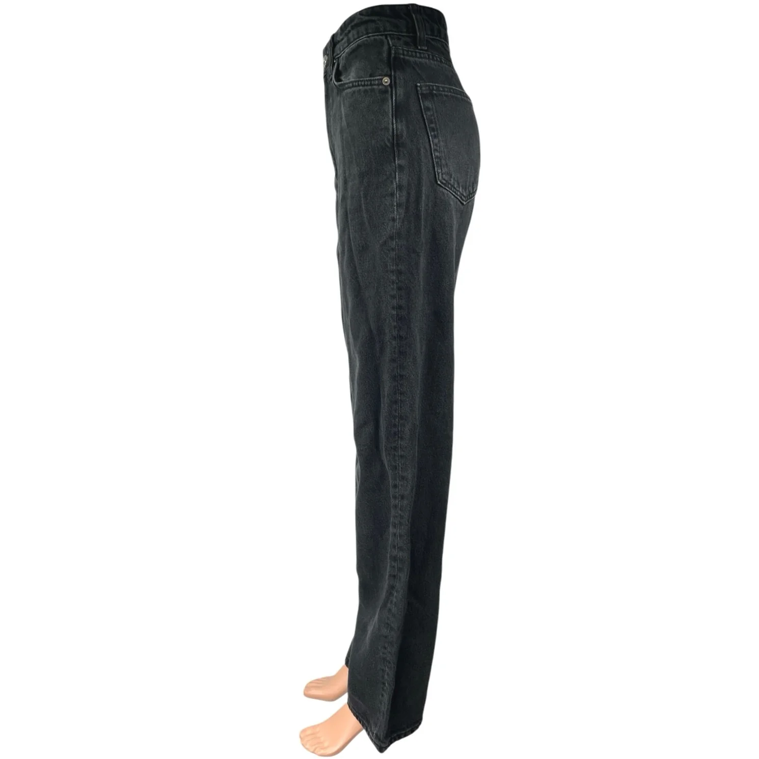 Reformation Women's Black Wilder High Rise Wide Leg Casual Denim Jeans Size 26 - Image 2