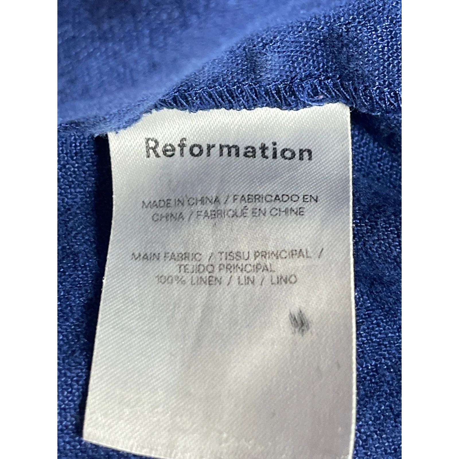 Reformation Women's Blue 100% Linen High Waisted Flare A Line Midi Skirt Size 2 - Image 6