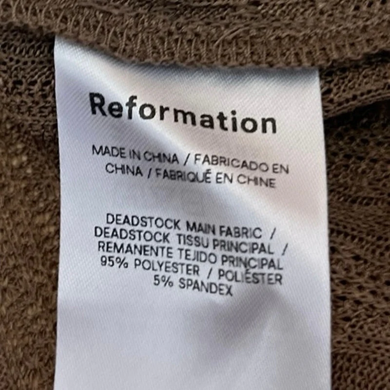 Reformation Women's Brown Knit Long Sleeve Crew Neck Shirt Sweater Top Size M - Image 4
