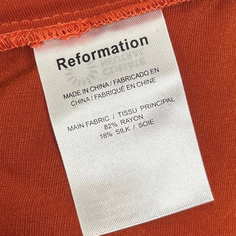 Reformation Women's Burnt Orange Velvet Twist Front Strapless Blouse Top Size 2 - Image 7