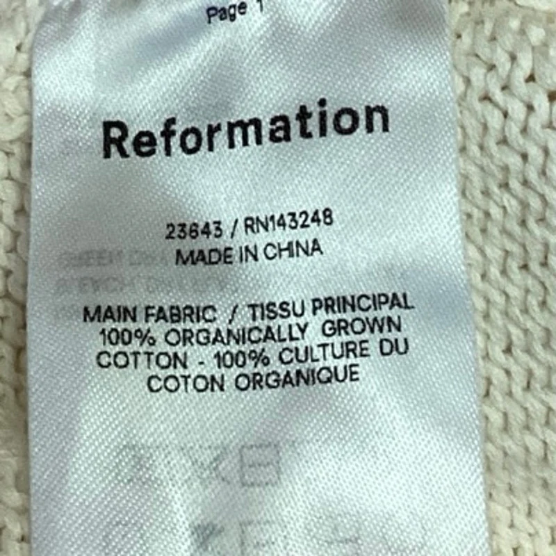 Reformation Womens Cream White Sleeveless Scoop Neck Knit Crop Tank Top Size XS - Image 4