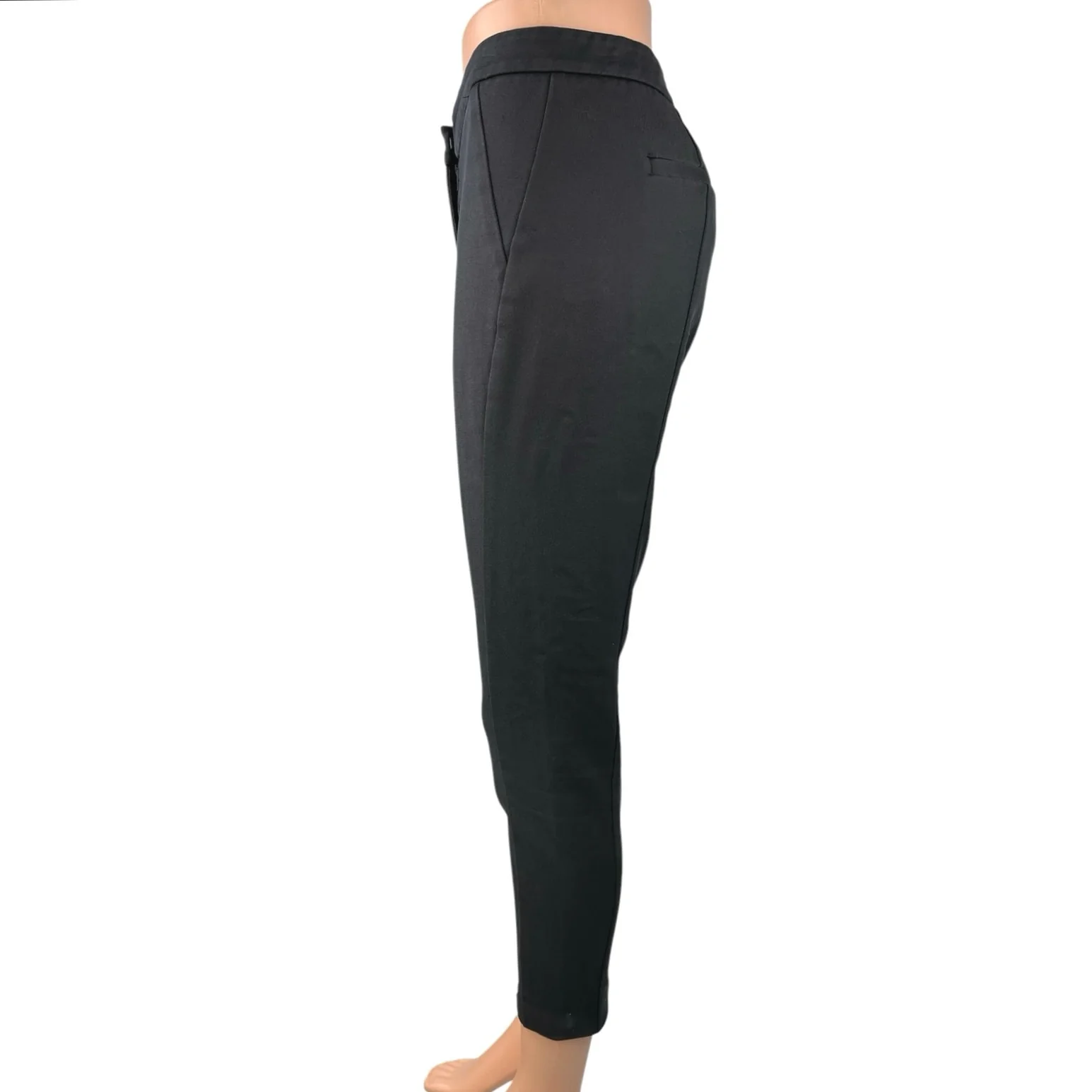 Reiss Darlas Women's Black Skinny Mid Rise Zip-Hem Cropped Trousers Pants Size 2 - Image 2