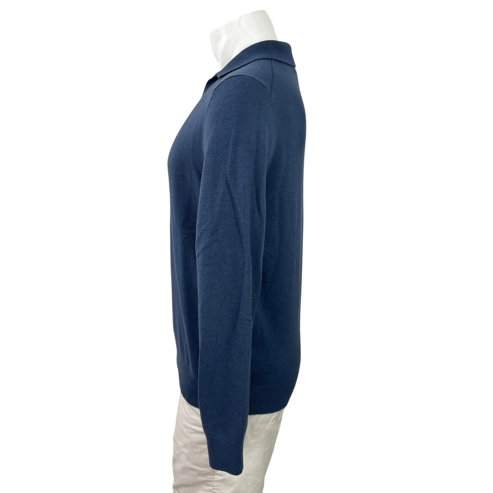 Reiss Men's Blue Long Sleeve Collared Polo Knit Sweatshirt Sweater Top Size M - Image 2