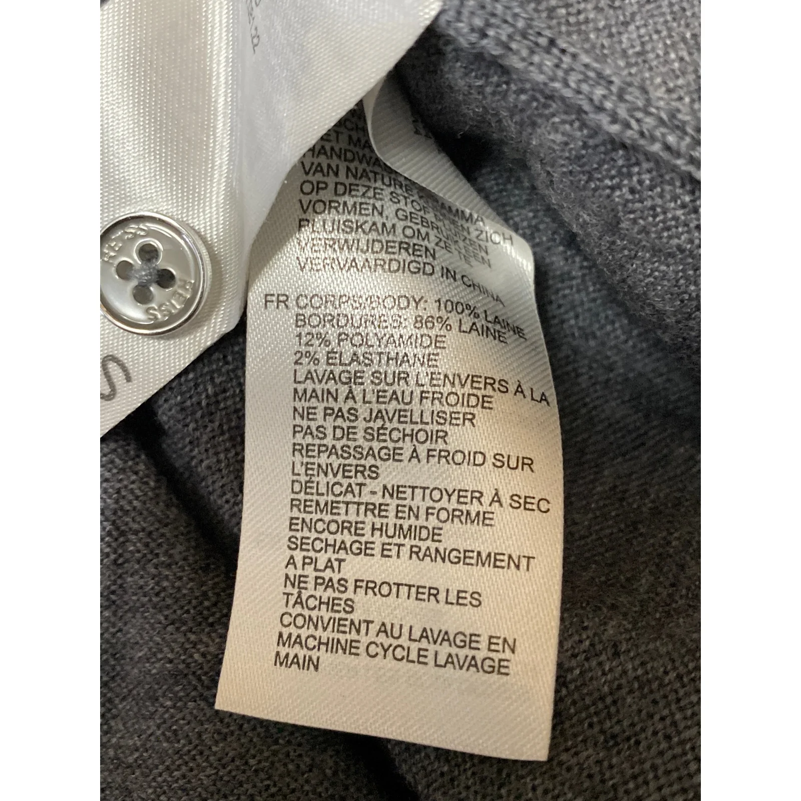 Reiss Men's Gray 100% Wool Long Sleeve Polo Shirt Sweater Sweatshirt Top Size S - Image 5