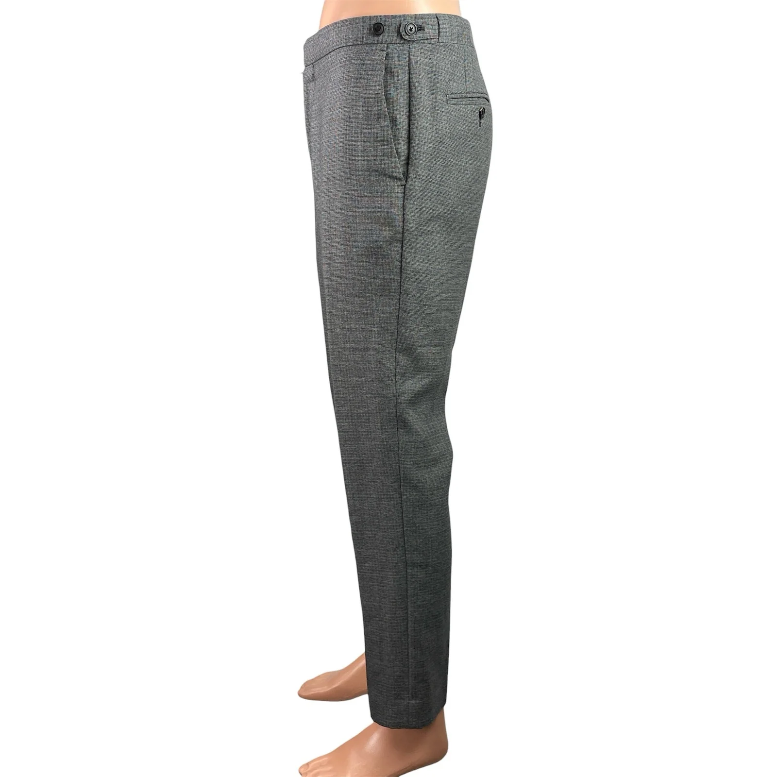 Reiss Men's Gray Wool Mid Rise Straight Leg Chino Trousers Dress Pants Size 32 - Image 2