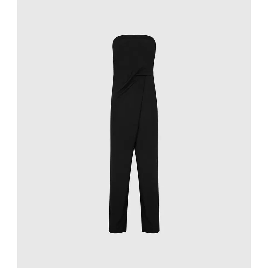 Reiss Toni Silk Satin Trimmed Strapless Tube Sleeveless Bandeau Jumpsuit Size 2 - Image 11