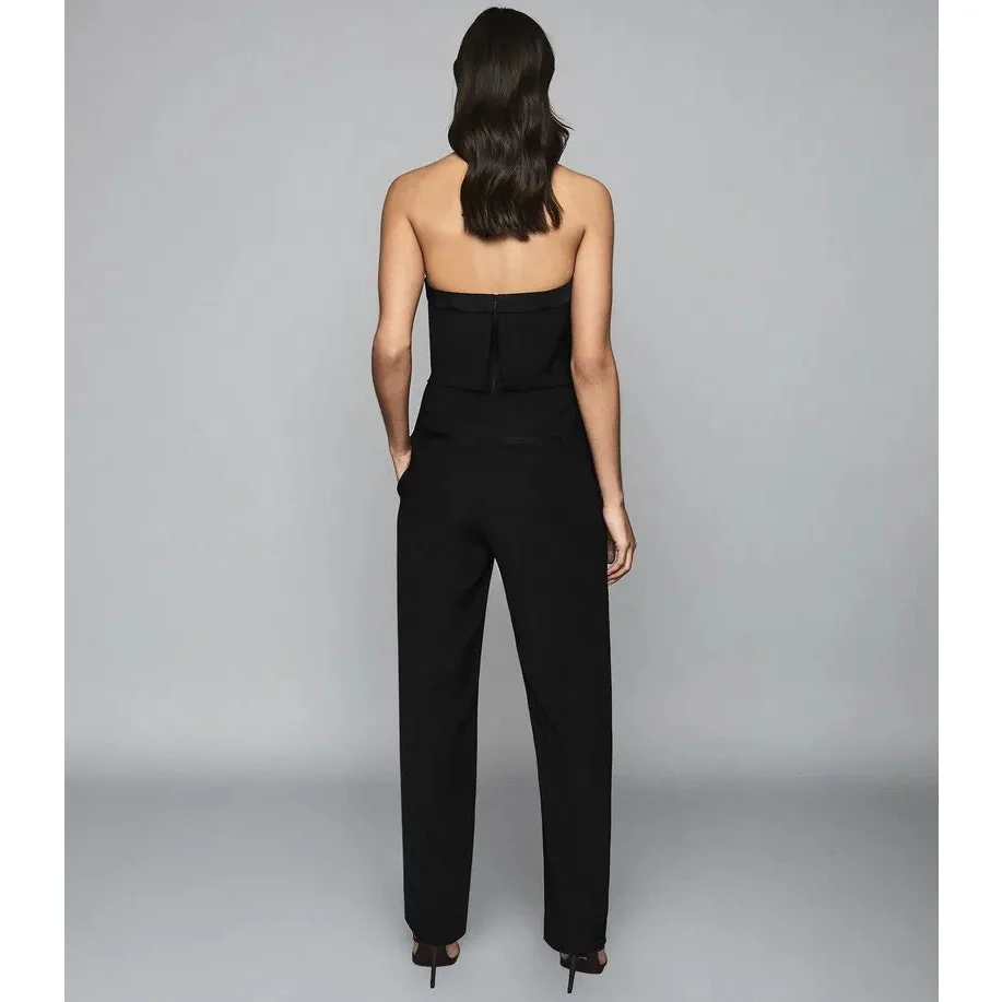 Reiss Toni Silk Satin Trimmed Strapless Tube Sleeveless Bandeau Jumpsuit Size 2 - Image 3