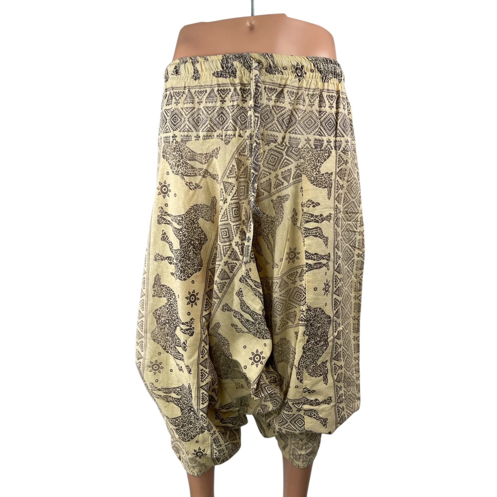 Remtex Men's Multicolor Geometric Wide Leg Cropped Harem Trousers Pants Size S/M - Image 2