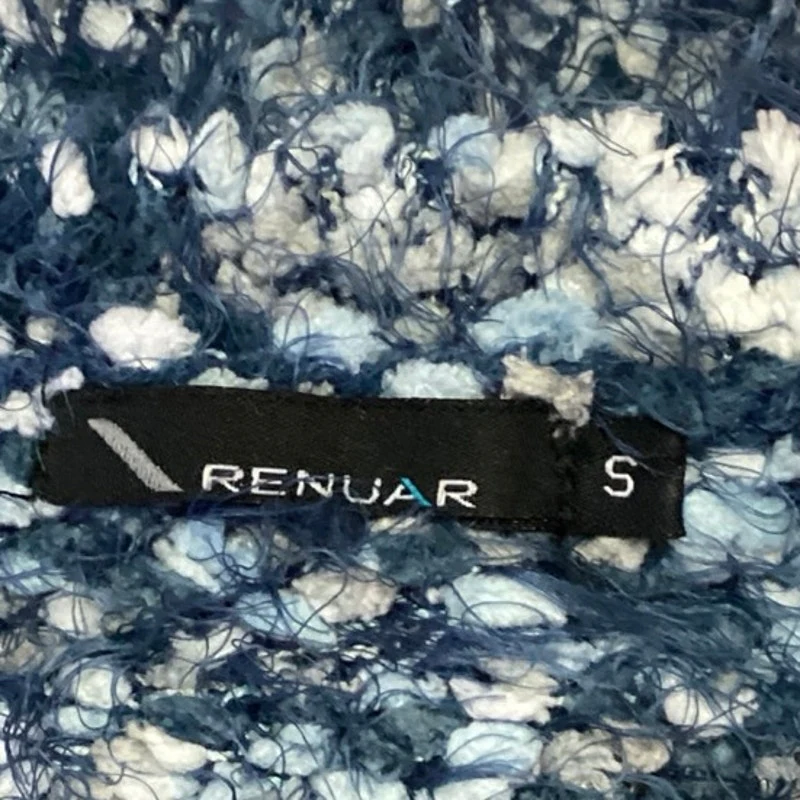 Renuar Women's Blue Scoop Neck Knit Long Sleeve Pullover Sweater Top Size S - Image 4