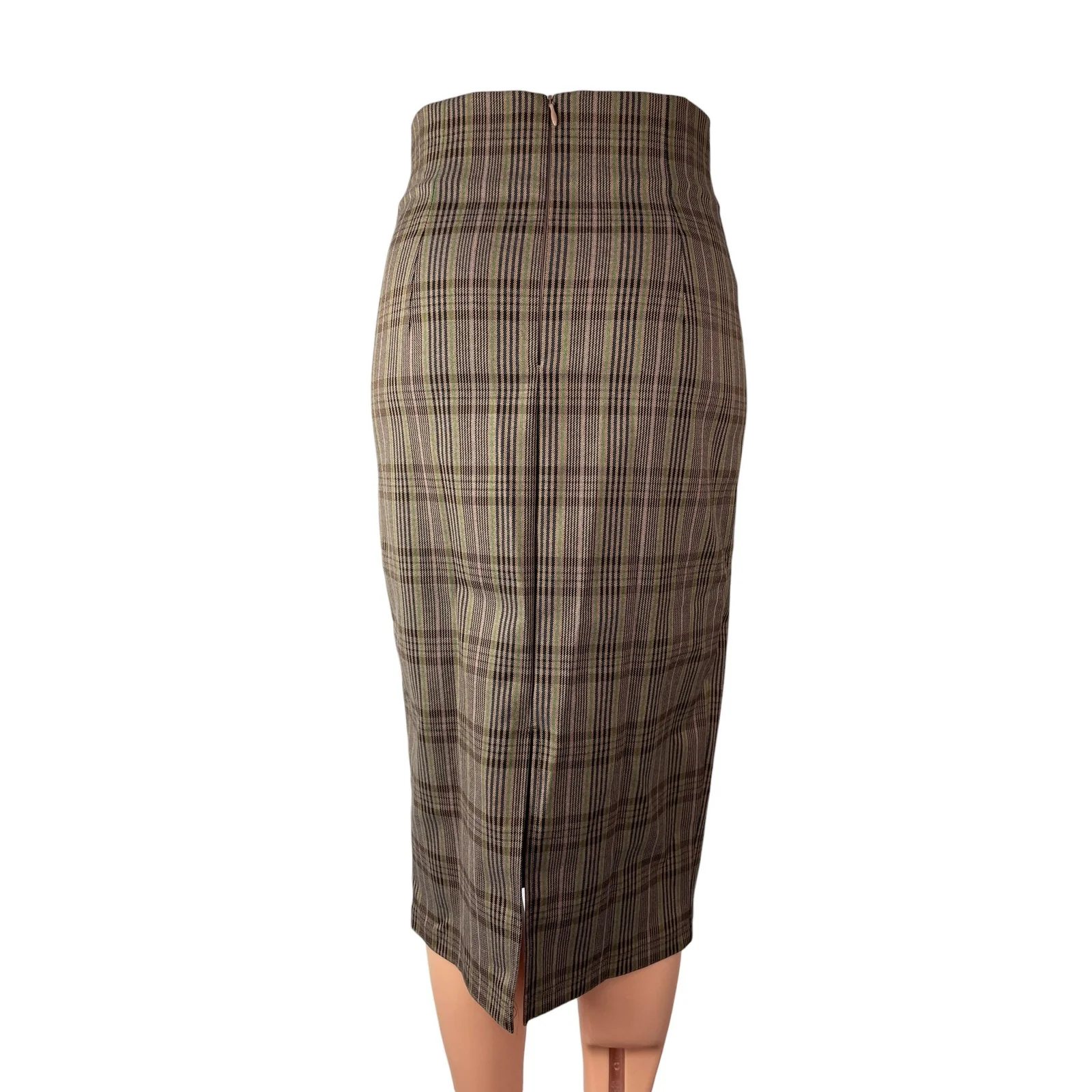 Reorg Women's Brown Pleated High Waisted Pencil Slit Career Midi Skirt Size S - Image 4